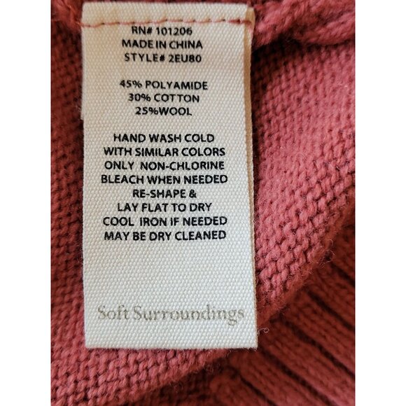 Soft Surroundings Oversized Button-Back Sweater L Turtleneck Pullover 45% Polya - Picture 7 of 8
